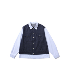 EYEUNDERSTAND（アイアンダスタンド）の「Layered Denim Shirts Jacket (Blue)（その他アウター）」
