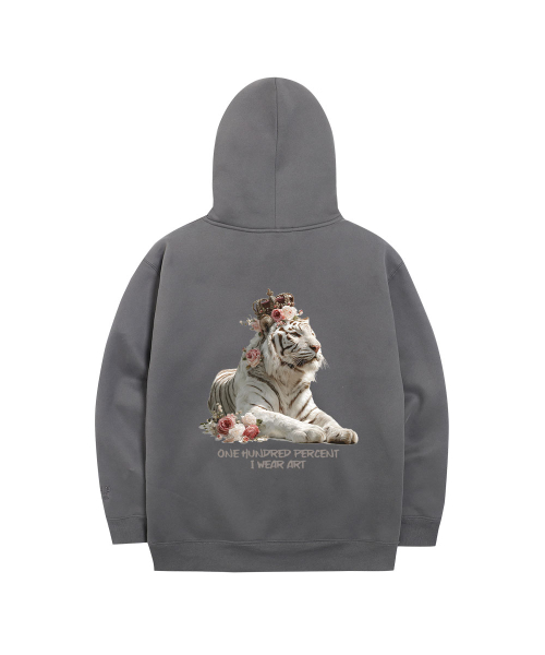OHP（ワンハンドレッドパーセント）の「OHPxHARMONIA bアイムキング 裏起毛フードパーカー（パーカー・メンズ・Beige/ダークグレー/ブラック・2XL/M(95)/L/XL/4XL/3XL）」の5枚目の写真
