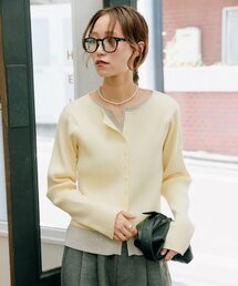 CIAOPANIC TYPY | 【マイナス3kg見え】レイヤードライクマルチウェイ配色リブニットカーデ(カーディガン/ボレロ)