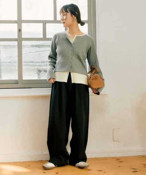 セール】【マイナス3kg見え】レイヤードライクマルチウェイ配色