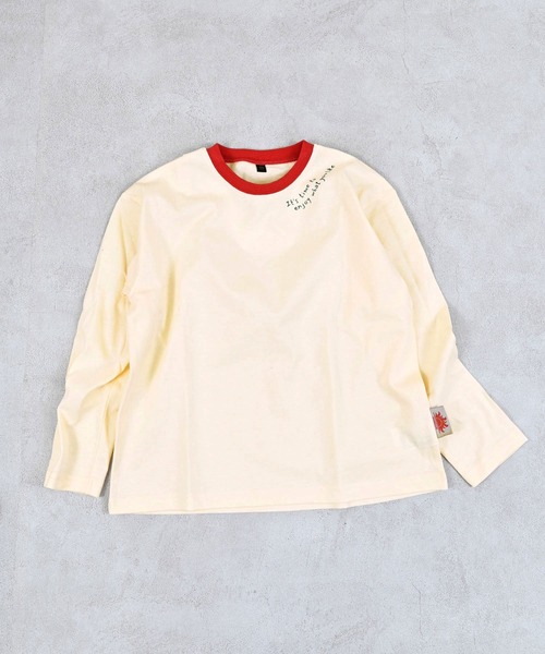 Life Support Products（ライフサポートプロダクツ）の「【防汚加工】ワンポイントロンティー（Tシャツ/カットソー・キッズ・オフホワイト/杢グレー/ブルー/グリーン/ピンク/ホワイト系その他/ブルー系その他/グリーン系その他・80/90/95/100/110/120/130/140/150）」の2枚目の写真