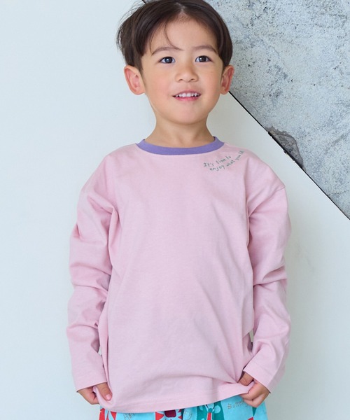 Life Support Products（ライフサポートプロダクツ）の「【防汚加工】ワンポイントロンティー（Tシャツ/カットソー・キッズ・オフホワイト/杢グレー/ブルー/グリーン/ピンク/ホワイト系その他/ブルー系その他/グリーン系その他・80/90/95/100/110/120/130/140/150）」の8枚目の写真