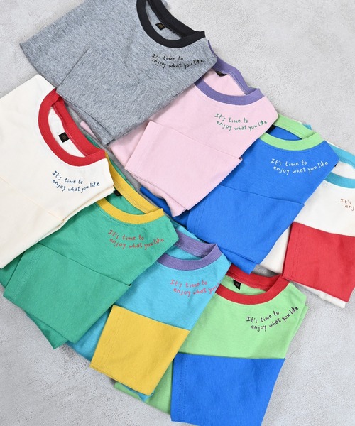 Life Support Products（ライフサポートプロダクツ）の「【防汚加工】ワンポイントロンティー（Tシャツ/カットソー・キッズ・オフホワイト/杢グレー/ブルー/グリーン/ピンク/ホワイト系その他/ブルー系その他/グリーン系その他・80/90/95/100/110/120/130/140/150）」の9枚目の写真