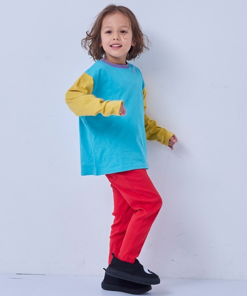 Life Support Products（ライフサポートプロダクツ）の「【防汚加工】ワンポイントロンティー（Tシャツ/カットソー・キッズ・オフホワイト/杢グレー/ブルー/グリーン/ピンク/ホワイト系その他/ブルー系その他/グリーン系その他・80/90/95/100/110/120/130/140/150）」の13枚目の写真