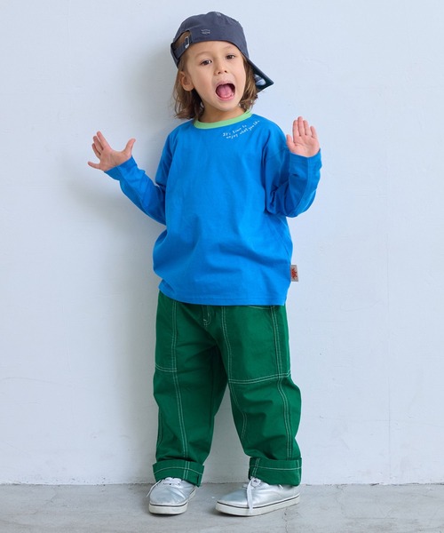 Life Support Products（ライフサポートプロダクツ）の「【防汚加工】ワンポイントロンティー（Tシャツ/カットソー・キッズ・オフホワイト/杢グレー/ブルー/グリーン/ピンク/ホワイト系その他/ブルー系その他/グリーン系その他・80/90/95/100/110/120/130/140/150）」の21枚目の写真