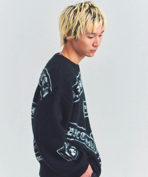 GALLIS ADDICTION（ガリスアディクション）の「GA MOHAIR EMBLEM総柄 KNIT（ニット/セーター・メンズ・ピンク/ブラック・FREE）」の6枚目の写真