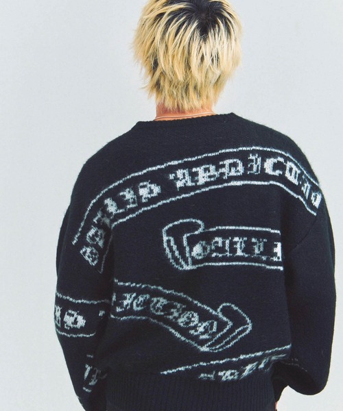 GALLIS ADDICTION（ガリスアディクション）の「GA MOHAIR EMBLEM総柄 KNIT（ニット/セーター・メンズ・ピンク/ブラック・FREE）」の8枚目の写真