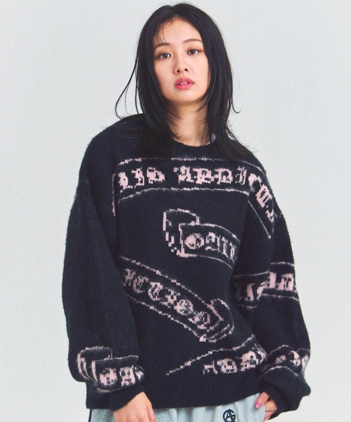 GALLIS ADDICTION（ガリスアディクション）の「GA MOHAIR EMBLEM総柄 KNIT（ニット/セーター・メンズ・ピンク/ブラック・FREE）」の19枚目の写真