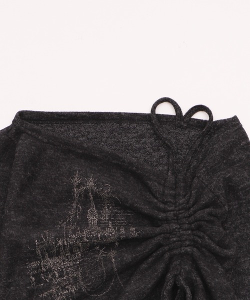 dispark(ディスパーク)の「DISPARK/ドロストショルダーグラフィックトップ(Tシャツ/カットソー・レディース・チャコールグレー/ホワイト・FREE)」の14枚目の写真