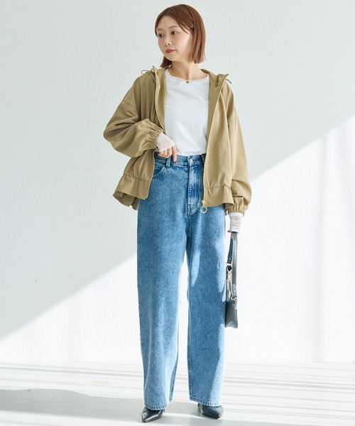 LAVEANGE（ラビアンジェ）の「裾フレア フード付きマウンテンパーカー（マウンテンパーカー・レディース・ブラック/ベージュ・4L/3L/LL/M/5L）」の7枚目の写真