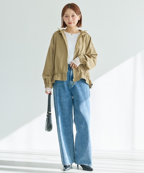 LAVEANGE（ラビアンジェ）の「裾フレア フード付きマウンテンパーカー（マウンテンパーカー・レディース・ブラック/ベージュ・4L/3L/LL/M/5L）」の8枚目の写真