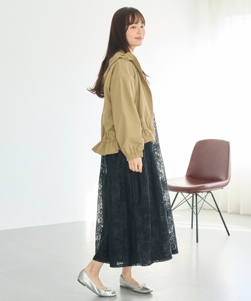 LAVEANGE（ラビアンジェ）の「裾フレア フード付きマウンテンパーカー（マウンテンパーカー・レディース・ブラック/ベージュ・4L/3L/LL/M/5L）」の19枚目の写真