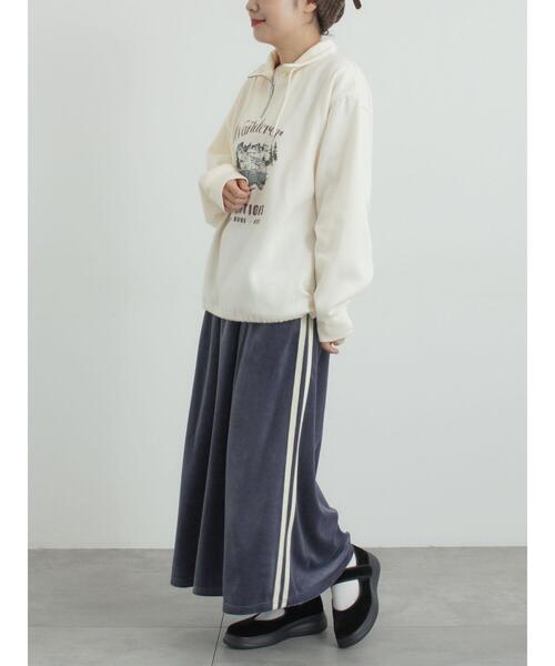 SM2(エスエムツー)の「裏起毛ハーフジッププルオーバー(Tシャツ/カットソー・レディース・ネイビー/キナリ/トップグレー・F)」の6枚目の写真