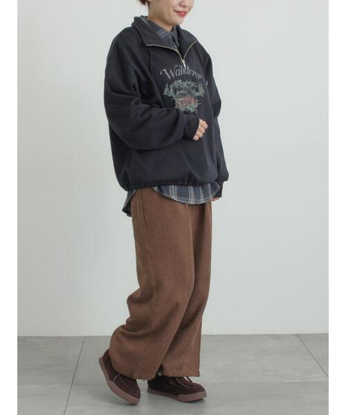 SM2(エスエムツー)の「裏起毛ハーフジッププルオーバー(Tシャツ/カットソー・レディース・ネイビー/キナリ/トップグレー・F)」の8枚目の写真