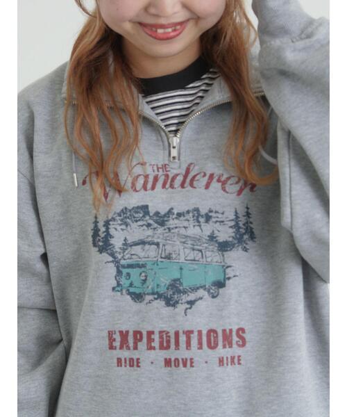 SM2(エスエムツー)の「裏起毛ハーフジッププルオーバー(Tシャツ/カットソー・レディース・ネイビー/キナリ/トップグレー・F)」の10枚目の写真