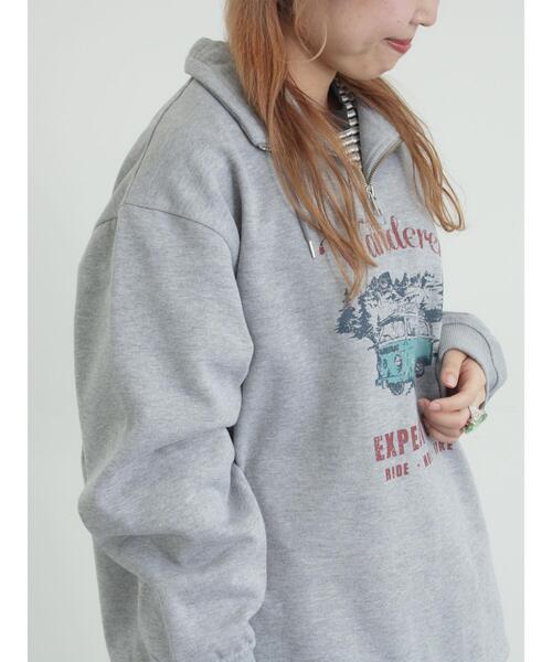 SM2(エスエムツー)の「裏起毛ハーフジッププルオーバー(Tシャツ/カットソー・レディース・ネイビー/キナリ/トップグレー・F)」の11枚目の写真