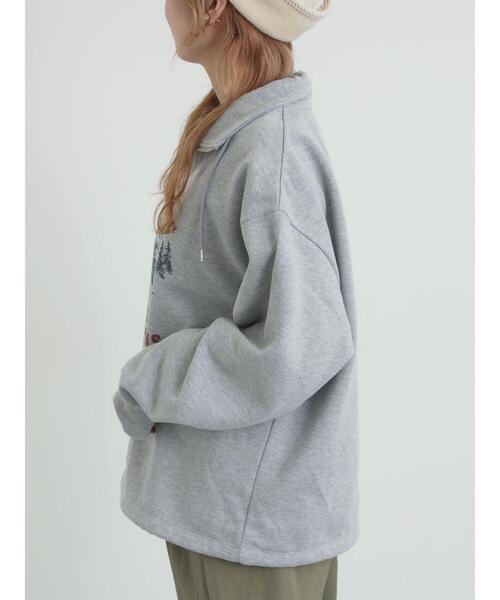 SM2(エスエムツー)の「裏起毛ハーフジッププルオーバー(Tシャツ/カットソー・レディース・ネイビー/キナリ/トップグレー・F)」の13枚目の写真