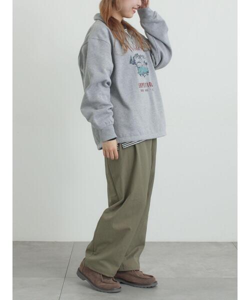 SM2(エスエムツー)の「裏起毛ハーフジッププルオーバー(Tシャツ/カットソー・レディース・ネイビー/キナリ/トップグレー・F)」の14枚目の写真
