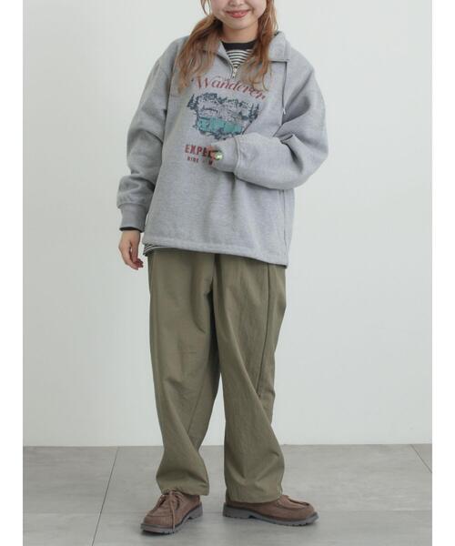 SM2(エスエムツー)の「裏起毛ハーフジッププルオーバー(Tシャツ/カットソー・レディース・ネイビー/キナリ/トップグレー・F)」の16枚目の写真