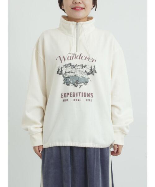 SM2(エスエムツー)の「裏起毛ハーフジッププルオーバー(Tシャツ/カットソー・レディース・ネイビー/キナリ/トップグレー・F)」の17枚目の写真