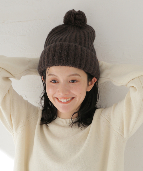JOURNAL STANDARD relume（ジャーナルスタンダード　レリューム）の「【FRATELLI TALLI / フラテリータリー】 pompom knit cap（ハット・レディース・ブラック/ブラウン・FREE）」の6枚目の写真