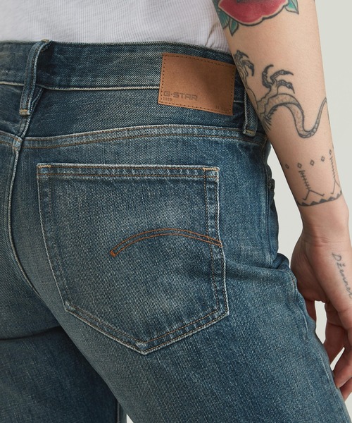 G-STAR（ジースター）の「G-STAR Lennoxx Slim Straight Jeans/ヴィンテージライククラシックデザインスリムストレートジーンズ/L28（デニムパンツ・レディース・ダークインディゴブルー・24inch/27inch/26inch/25inch）」の5枚目の写真