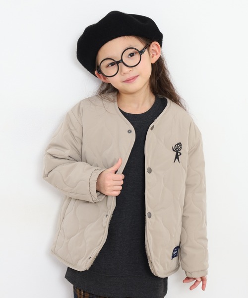 キッズのノーカラージャケット（ガールズ/ボア）ファッション通販