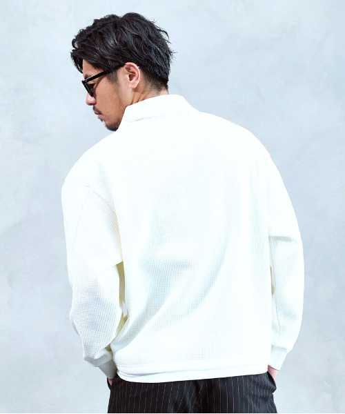 BENUSTA(ベヌスタ)の「『BENUSTA/ベヌスタ』襟付きフェイクレイヤード長袖カットソー【GC】(Tシャツ/カットソー・メンズ・ブラック/ホワイト・XL/L)」の4枚目の写真