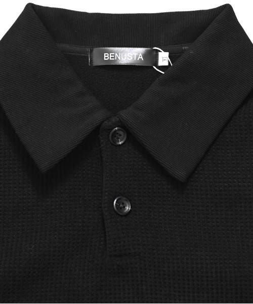 BENUSTA(ベヌスタ)の「『BENUSTA/ベヌスタ』襟付きフェイクレイヤード長袖カットソー【GC】(Tシャツ/カットソー・メンズ・ブラック/ホワイト・XL/L)」の13枚目の写真
