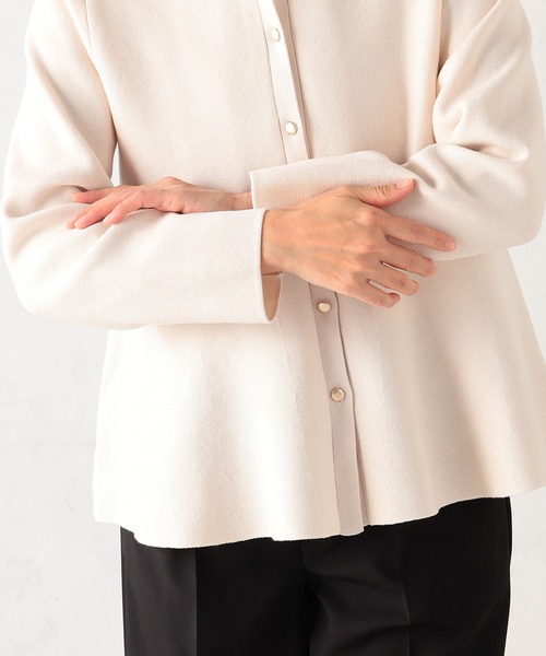 GALLORIA（ギャローリア）の「【洗濯機で洗える】ペプラムニットカーディガン（カーディガン/ボレロ・レディース・ネイビー/ライトブルー/ライトベージュ・L/LL/M/S）」の7枚目の写真