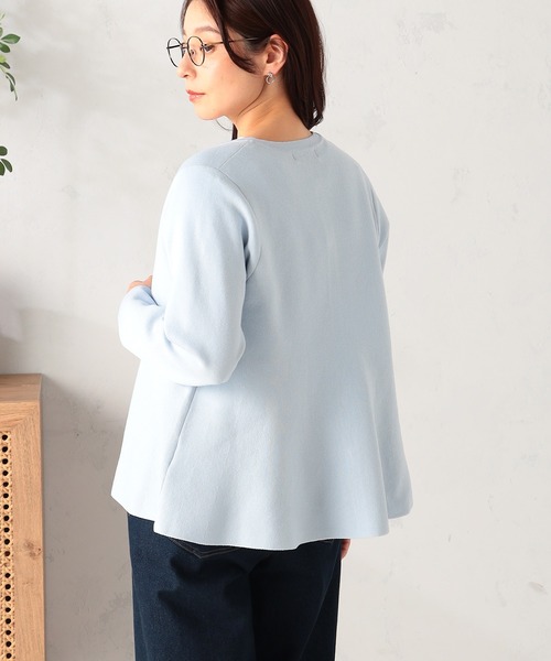 GALLORIA（ギャローリア）の「【洗濯機で洗える】ペプラムニットカーディガン（カーディガン/ボレロ・レディース・ネイビー/ライトブルー/ライトベージュ・L/LL/M/S）」の9枚目の写真