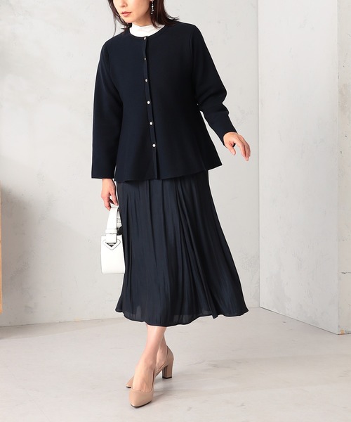 GALLORIA（ギャローリア）の「【洗濯機で洗える】ペプラムニットカーディガン（カーディガン/ボレロ・レディース・ネイビー/ライトブルー/ライトベージュ・L/LL/M/S）」の12枚目の写真