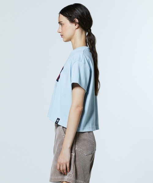 DOUBLE STANDARD CLOTHING（ダブルスタンダードクロージング）の「ヴィンテージロゴ ショート丈Tシャツ（Tシャツ/カットソー・レディース・サックスブルー/オフホワイト・38/36）」の10枚目の写真