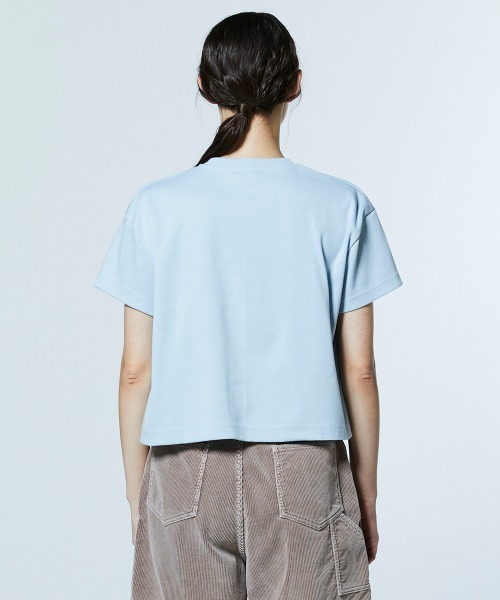 DOUBLE STANDARD CLOTHING（ダブルスタンダードクロージング）の「ヴィンテージロゴ ショート丈Tシャツ（Tシャツ/カットソー・レディース・サックスブルー/オフホワイト・38/36）」の11枚目の写真