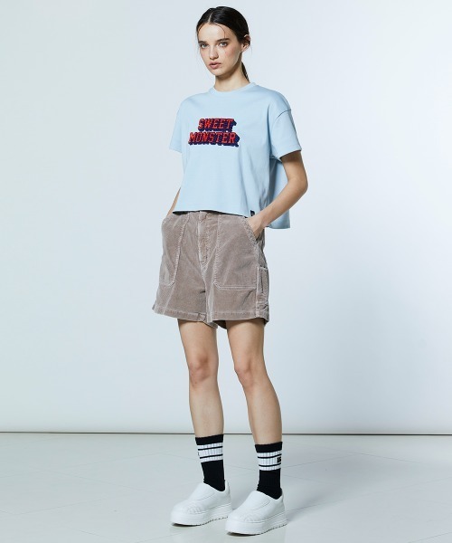DOUBLE STANDARD CLOTHING（ダブルスタンダードクロージング）の「ヴィンテージロゴ ショート丈Tシャツ（Tシャツ/カットソー・レディース・サックスブルー/オフホワイト・38/36）」の7枚目の写真