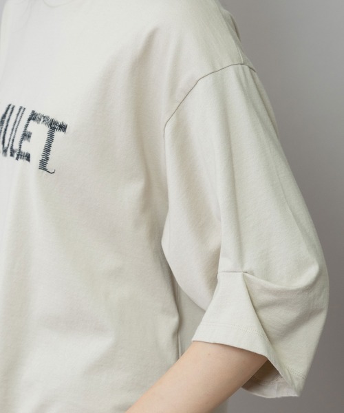 Munich（ミューニック）の「コットンジャージロゴ刺繍Tシャツ（Tシャツ/カットソー・レディース・ホワイト/ブラック/ベージュ・FREE）」の11枚目の写真