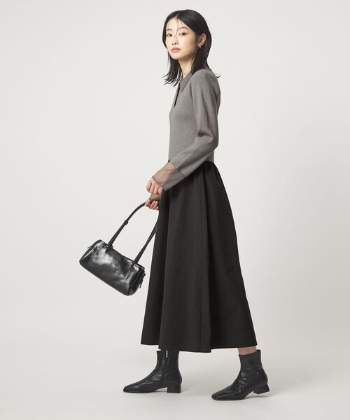 green label relaxing（グリーンレーベルリラクシング）の「ポロニット ドッキング ワンピース（ワンピース・レディース・ネイビー/ブラック/グレー・FREE）」の7枚目の写真