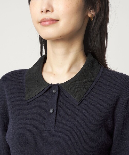 green label relaxing（グリーンレーベルリラクシング）の「ポロニット ドッキング ワンピース（ワンピース・レディース・ネイビー/ブラック/グレー・FREE）」の11枚目の写真