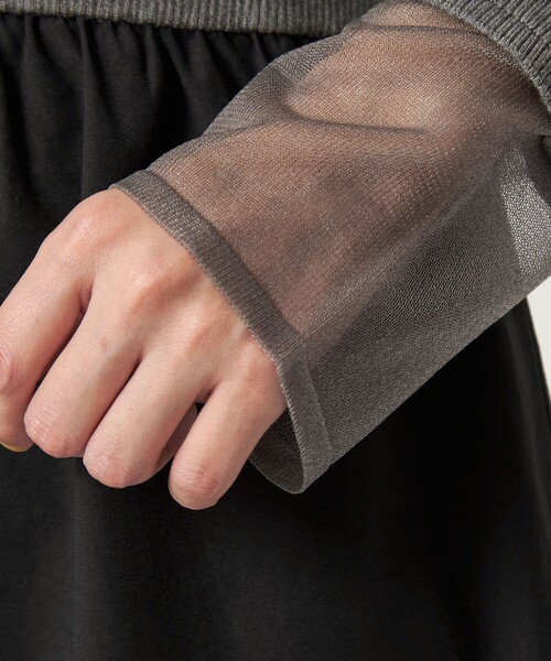 green label relaxing（グリーンレーベルリラクシング）の「ポロニット ドッキング ワンピース（ワンピース・レディース・ネイビー/ブラック/グレー・FREE）」の17枚目の写真