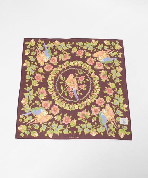 green label relaxing（グリーンレーベルリラクシング）の「【別注】＜Feuille de Cocoon＞ スカーフ（バンダナ/スカーフ・レディース・ダークブラウン/ベージュ・FREE）」の7枚目の写真