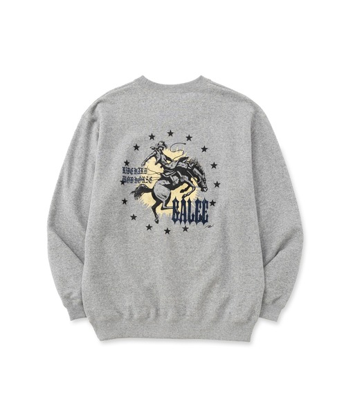 CALEE（キャリー）の「IRON HORSE CREW NECK SW ＜BARTHDAY WORKS DESIGN＞（スウェット・メンズ・ブラック/グレー・LARGE/X-LARGE/MEDIUM/SMALL）」の2枚目の写真