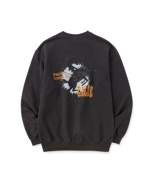 CALEE（キャリー）の「IRON HORSE CREW NECK SW ＜BARTHDAY WORKS DESIGN＞（スウェット・メンズ・ブラック/グレー・LARGE/X-LARGE/MEDIUM/SMALL）」の8枚目の写真