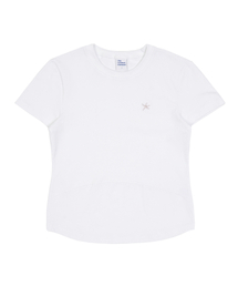 (w) TCM mini logo curved T (white)