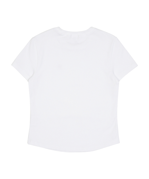 THECOLDESTMOMENT(ザコールデストモーメント)の「(w) TCM mini logo curved T (white)(Tシャツ/カットソー・レディース・その他・ONE SIZE)」の3枚目の写真