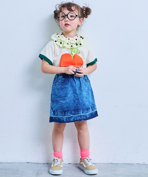 MARKEY'S（マーキーズ）の「デニムミニスカート（デニムスカート・キッズ・ネイビー/ライトブルー・S/LL/L/M）」の4枚目の写真