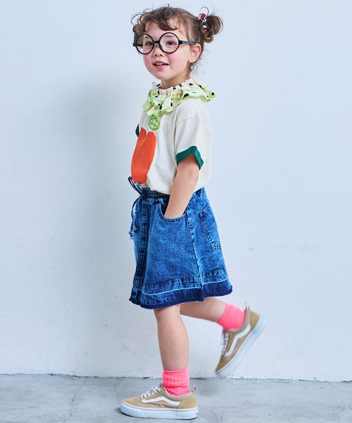 MARKEY'S（マーキーズ）の「デニムミニスカート（デニムスカート・キッズ・ネイビー/ライトブルー・S/LL/L/M）」の5枚目の写真