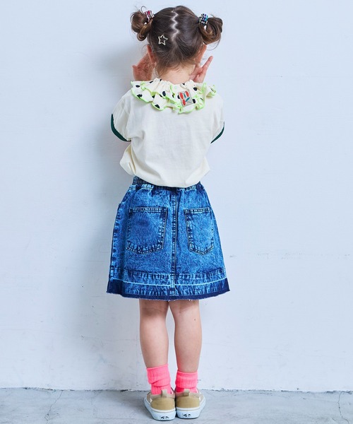 MARKEY'S（マーキーズ）の「デニムミニスカート（デニムスカート・キッズ・ネイビー/ライトブルー・S/LL/L/M）」の6枚目の写真