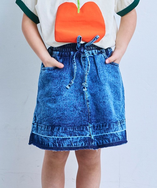 MARKEY'S（マーキーズ）の「デニムミニスカート（デニムスカート・キッズ・ネイビー/ライトブルー・S/LL/L/M）」の3枚目の写真