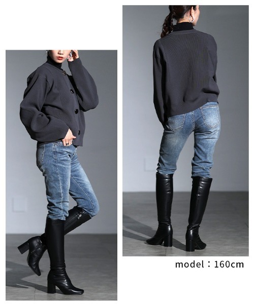 Sawa a la mode(サワアラモード)の「メタルボタンスポンジニットカーディガン(カーディガン/ボレロ・レディース・チャコールグレー/ベージュ・FREE)」の11枚目の写真