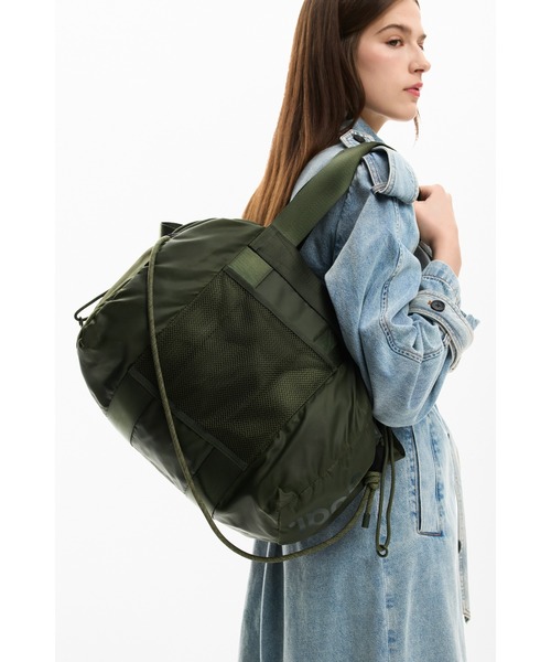 Desigual(デシグアル)の「大型メッシュ切替 ビッグトートバッグ(ボストンバッグ・レディース・グリーン・FREE)」の12枚目の写真